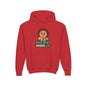 Youth Hoodie — 'Holiday Mode On' Gingerbread Headphone Christmas Sweatshirt
