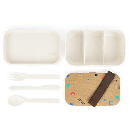 Colorful retro Bento Lunch Box with Fun Patterns