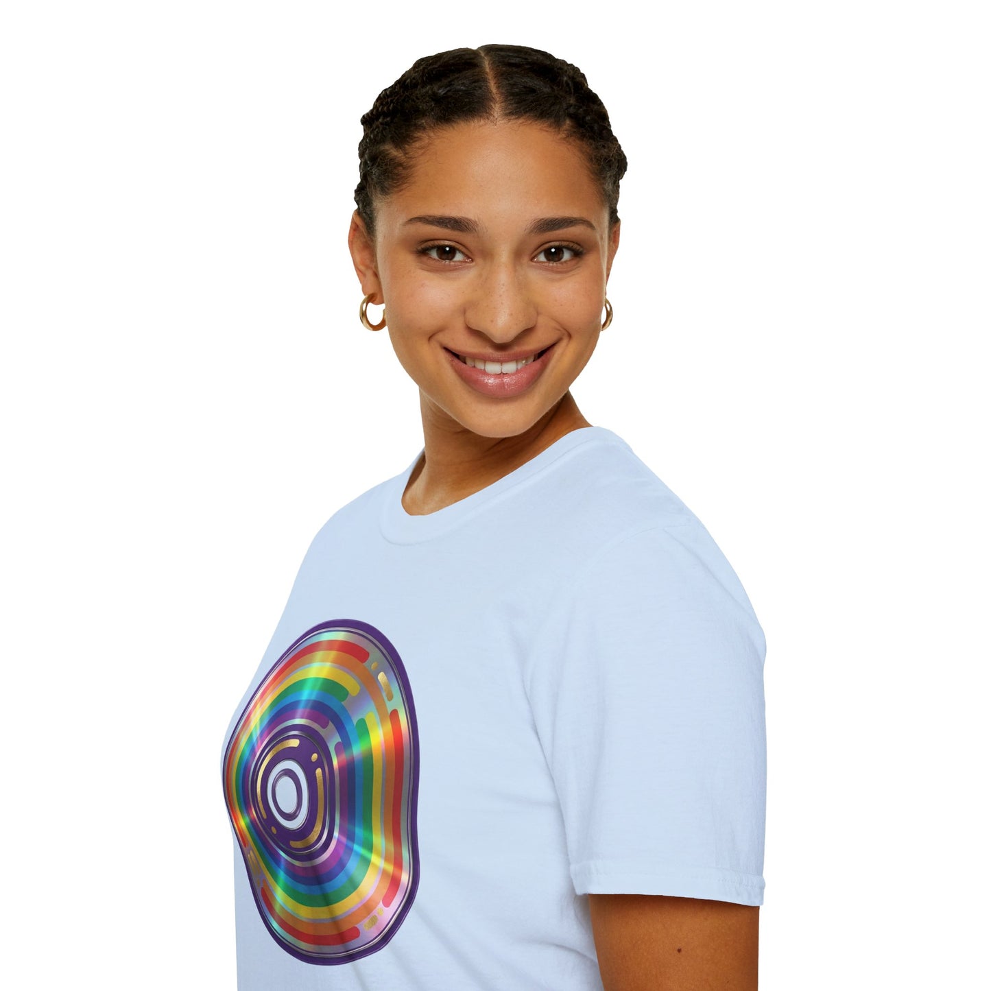 Retro Rainbow CD- Vinyl Record T-Shirt