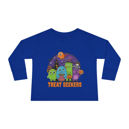 Toddler Halloween Long Sleeve Tee - Cute Treat Seekers Graphic, Kids Halloween Shirt, Trick-or-Treat Top, Fall Celebration Clothes