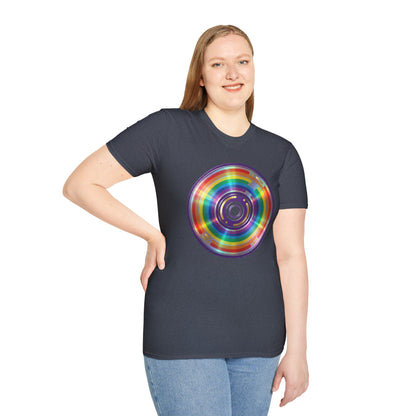 Retro Rainbow CD- Vinyl Record T-Shirt
