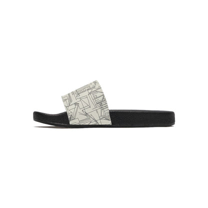 Men's Slide Sandals Urban Sketch / Architectural Line Art