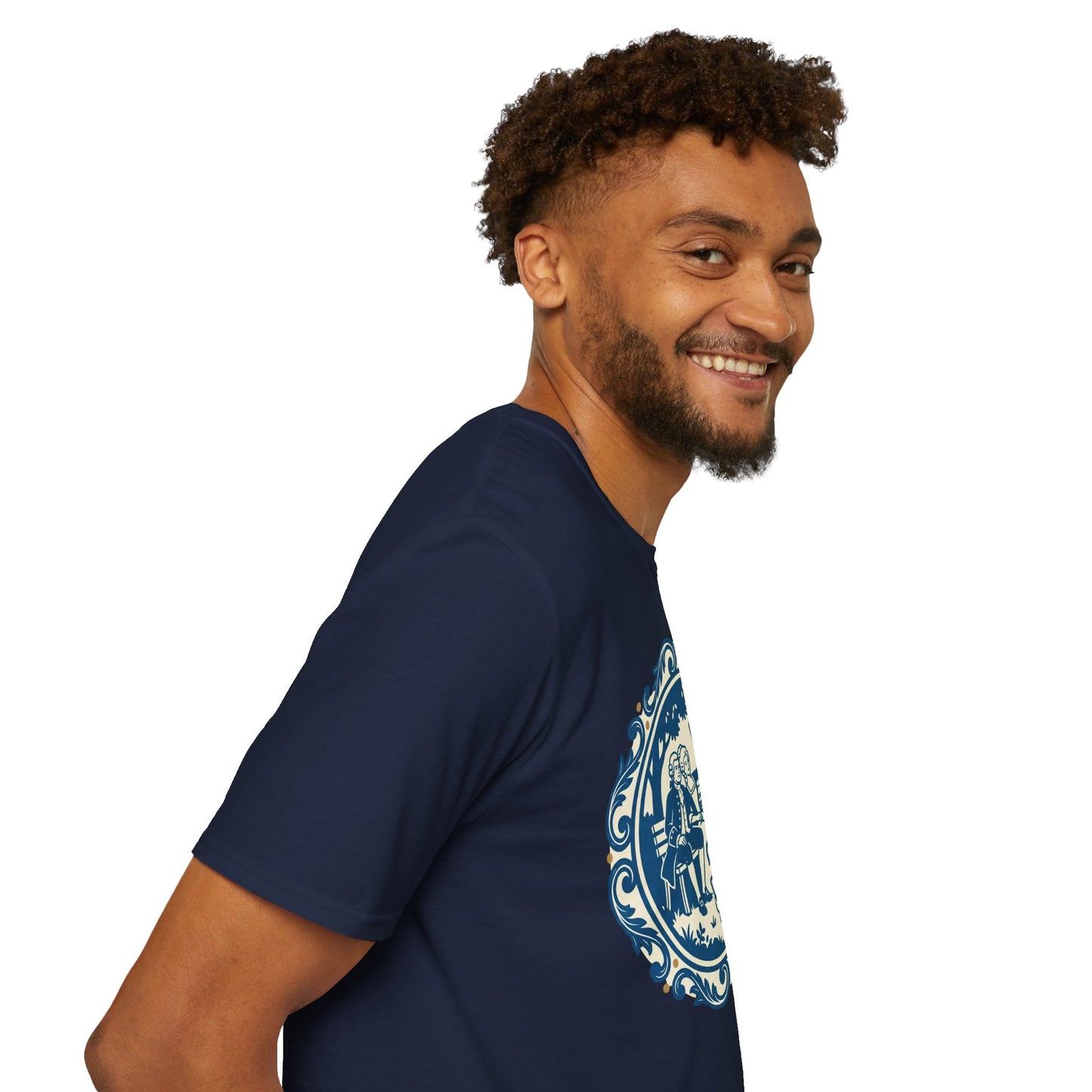 Vintage Blue Rococo Smartphone Toile -  T-Shirt