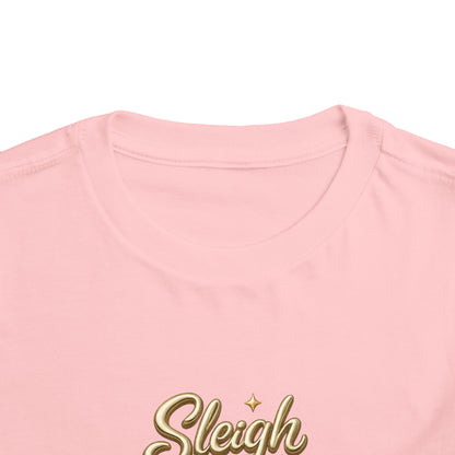 Toddler Tee - "Sleigh All Day" Christmas Tree Holiday Shirt