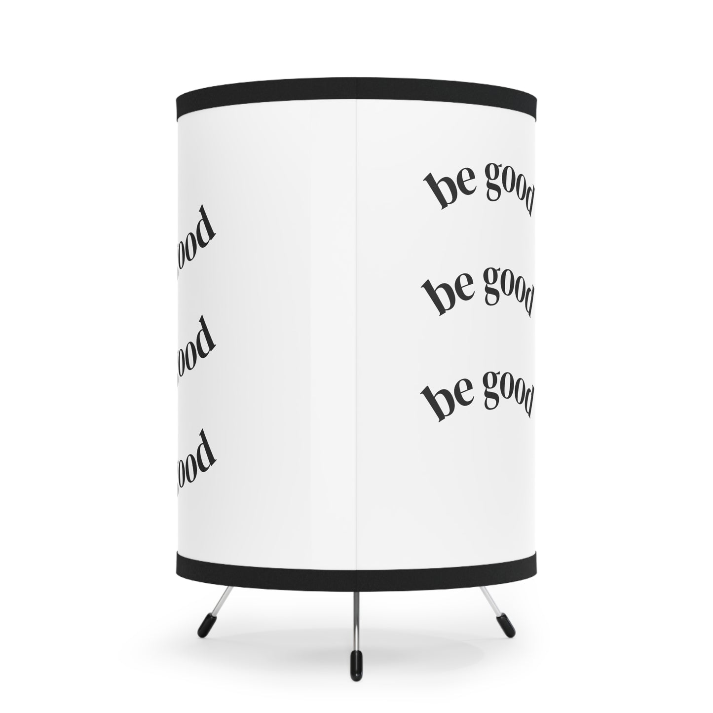 Tripod Lamp — "Be Good Do Good" Printed Shade