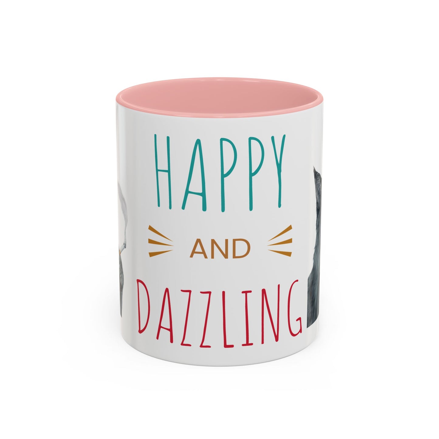 Happy and Dazzling smoking Cat Coffee Mug — Cute Cat smoking a cigarette Illustration Accent Mug (11/15 oz) (free shipping)