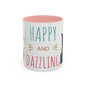 Happy and Dazzling smoking Cat Coffee Mug — Cute Cat smoking a cigarette Illustration Accent Mug (11/15 oz) (free shipping)