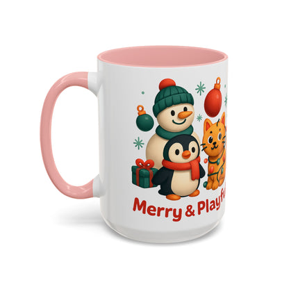 Christmas Animal Mug — "Merry & Playful" Accent Coffee Cup
