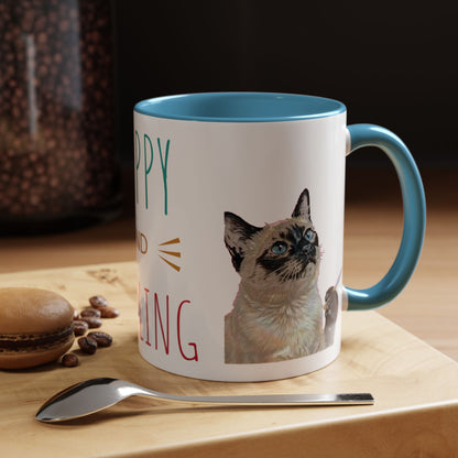 Happy and Dazzling Smoking Cat Accent Coffee Mug — 11/15oz (free shipping)