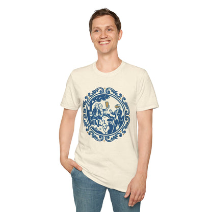 Vintage Blue Rococo Smartphone Toile -  T-Shirt