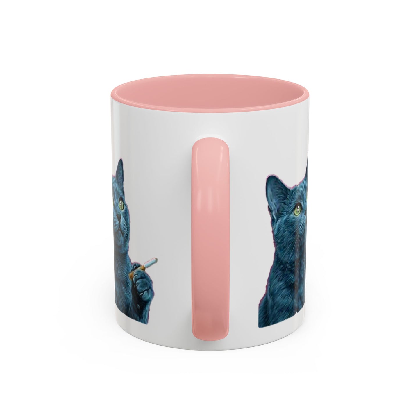 Happy and dazzling smoking cat Coffee Mug — "Happy and Dazzling" Cat Accent Mug (11/15oz) (free shipping)