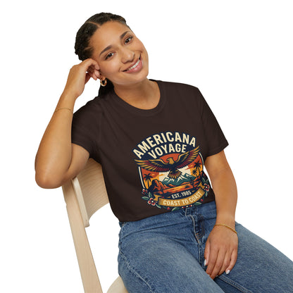 Americana Voyage retro Graphic T-Shirt — Coast to Coast Eagle Sunset