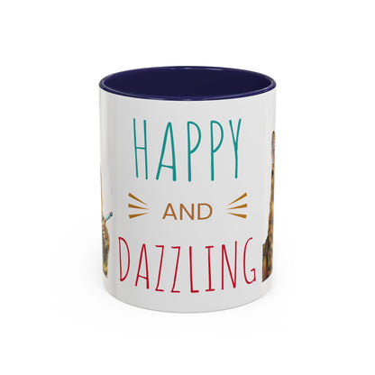 Happy and Dazzling smoking Cat Coffee Mug- cat smoking cigarette- funny (free shipping)