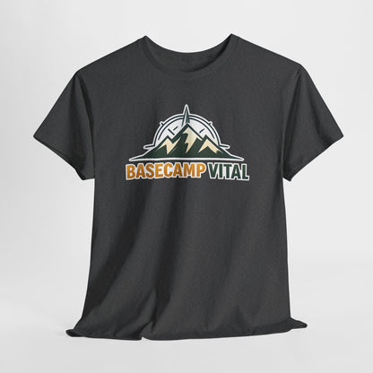 Base Camp Vital Mountain Compass Crewneck T-Shirt | Outdoor Hiking Graphic Tee | Midweight Cotton Trail Shirt (free shipping)