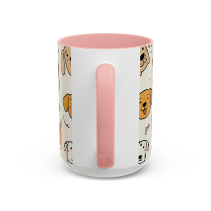 Cute Dog Pattern Accent Coffee Mug – Cute Cartoon Puppies 11/15oz