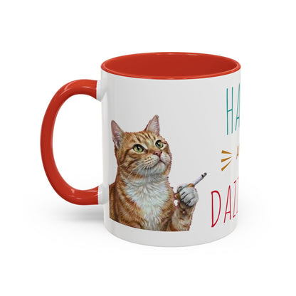 Happy and Dazzling Smoking Cat Coffee Mug — Cute Ginger Cat Accent Mug (11/15oz) (free shipping)