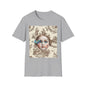 Vintage Doll Face Tee with Glitch Paint Splash
