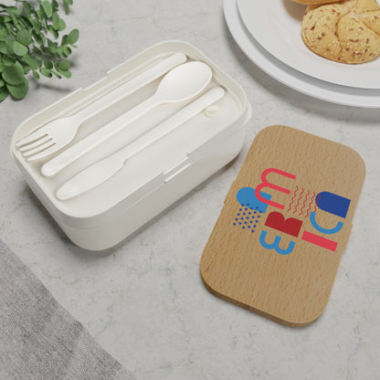 Patriotic Stylish Bento Lunch Box with “America” Design - Perfect for Meal Prep and School