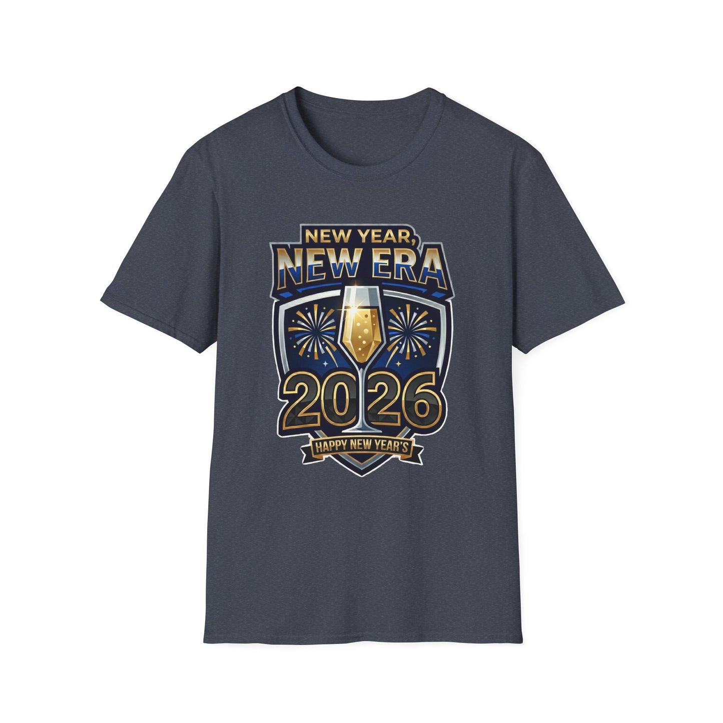 New Year 2026 T-Shirt – "New Year, New Era" Champagne & Fireworks Celebration Tee