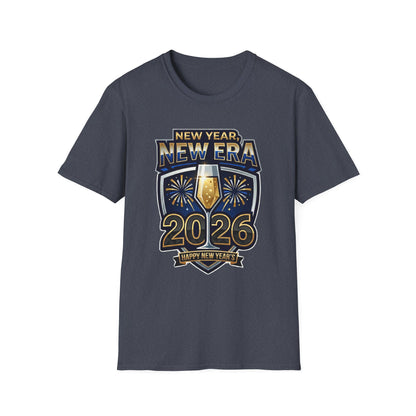 New Year 2026 T-Shirt – "New Year, New Era" Champagne & Fireworks Celebration Tee