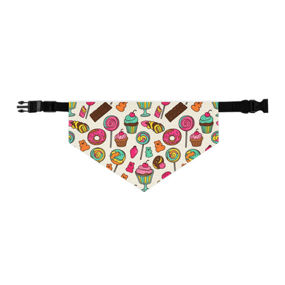 Colorful Treats candy, cupcakes, chocolate Pet Bandana Collar - Fun Accessory for Dogs