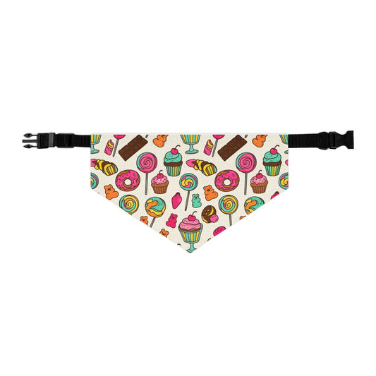 Colorful Treats candy, cupcakes, chocolate Pet Bandana Collar - Fun Accessory for Dogs