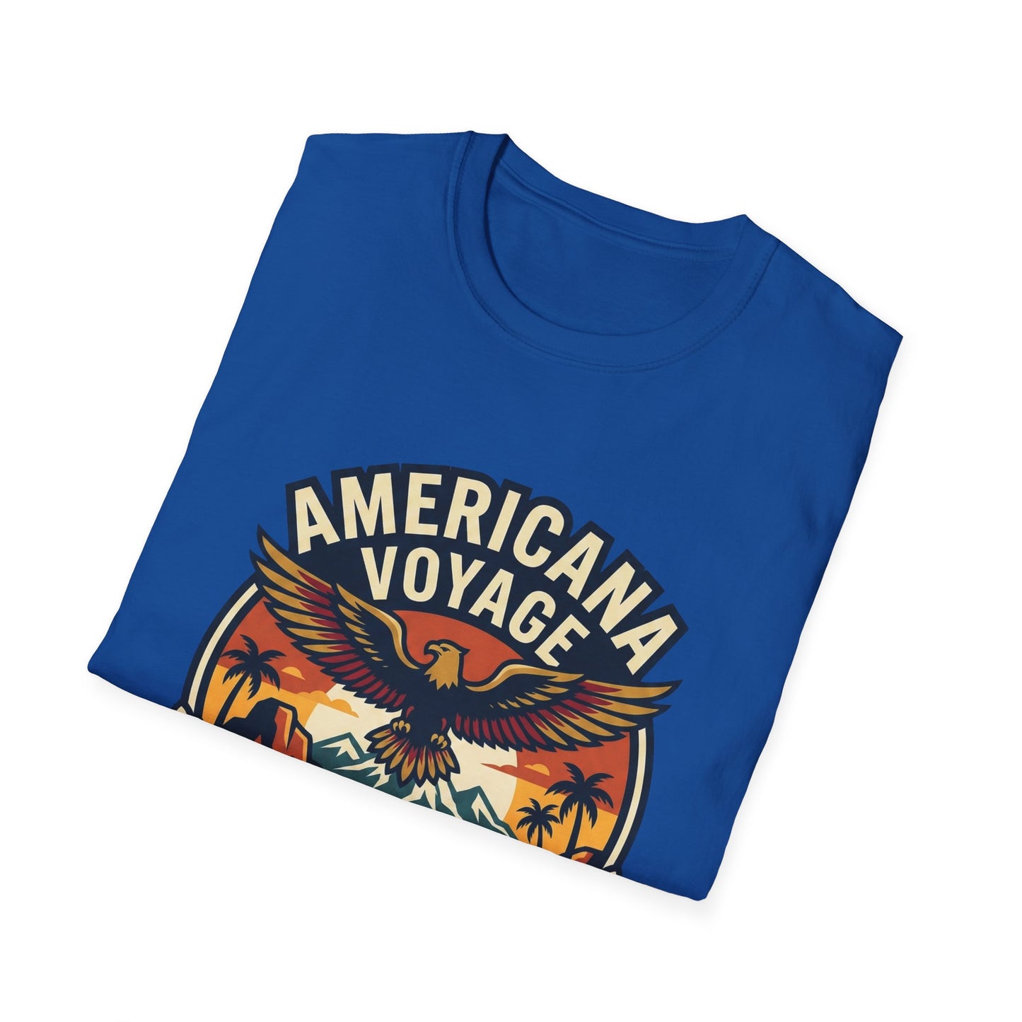 Americana Voyage retro Graphic T-Shirt — Coast to Coast Eagle Sunset