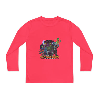 Youth boys Creepy Arcade Collecting Youth Long Sleeve Tee, Kids Gamer Shirt, Halloween Costume, Teen Casual Wear, Fantasy T-Shirt