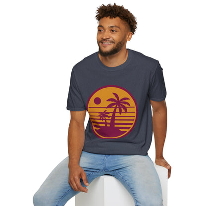 Retro Palm Sunset T-Shirt — Vintage Beach Palm Tree Tee