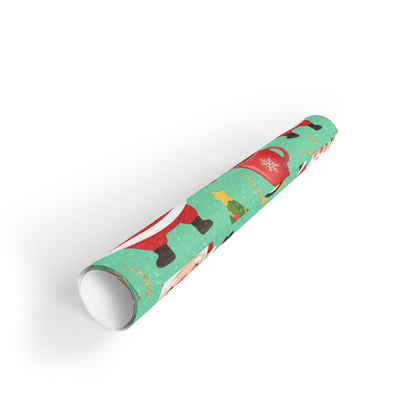 Santa and friends Gift Wrapping Paper Rolls, 1pc