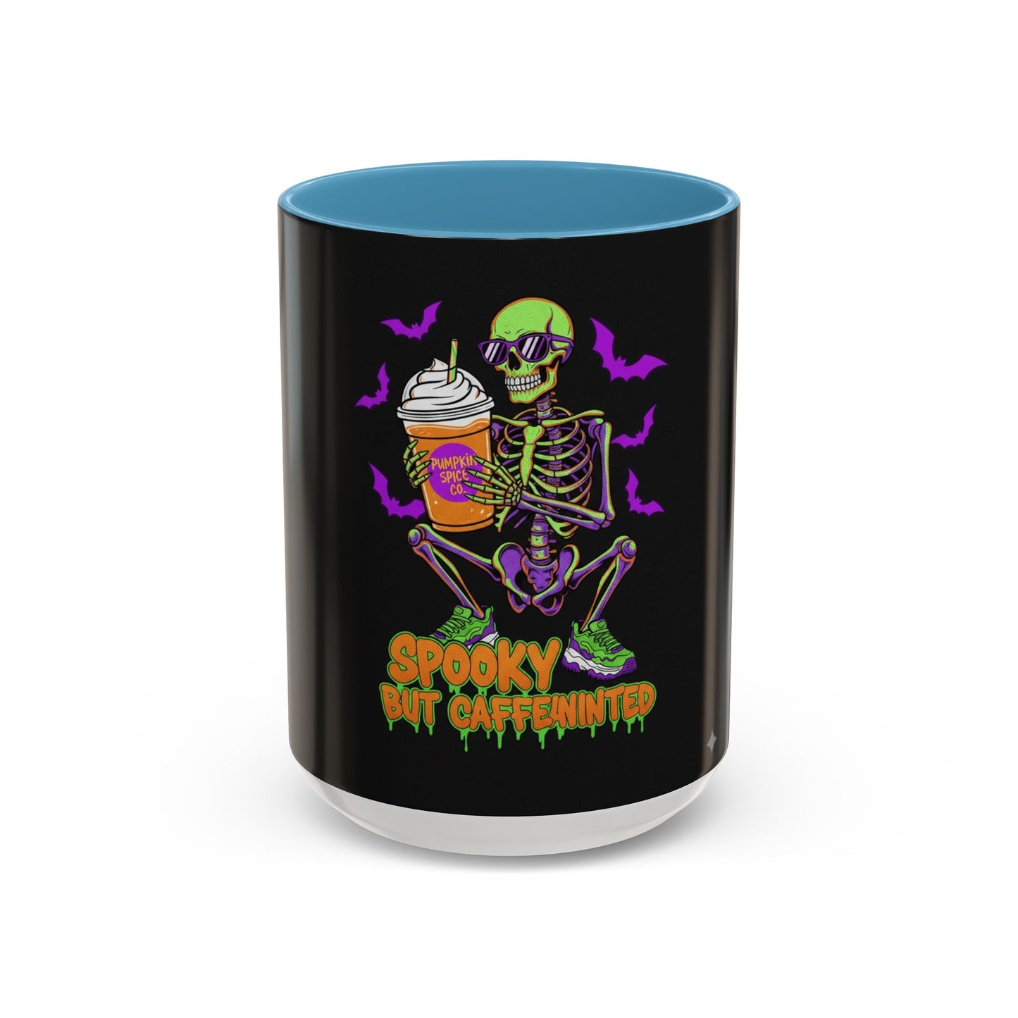 Spooky Skeleton Coffee Mug, Halloween Gift, Caffeinated Mug, Gothic Cup, Unique Drinkware, Perfect for Fall Celebrations