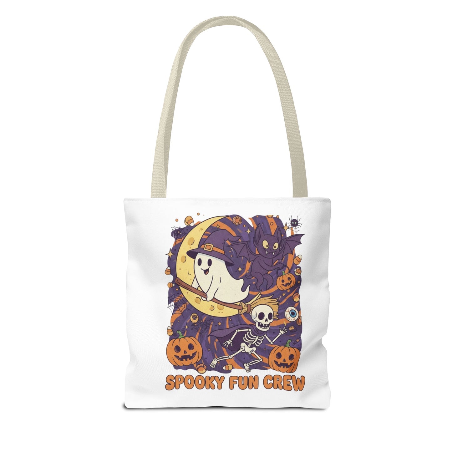 Spooky Fun Crew Halloween Tote Bag, Trick or Treat Bag, Haunted House Accessory, Fall Gift, Party Favor