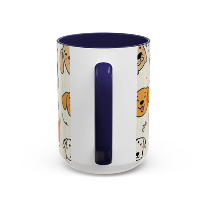 Cute Dog Pattern Accent Coffee Mug – Cute Cartoon Puppies 11/15oz