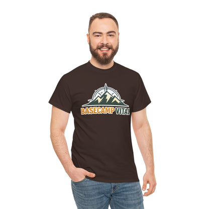 Base Camp Vital Mountain Compass Crewneck T-Shirt | Outdoor Hiking Graphic Tee | Midweight Cotton Trail Shirt (free shipping)