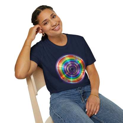 Retro Rainbow CD- Vinyl Record T-Shirt