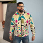 Retro Memphis Pattern Zip Hoodie – Neon Geometric All-Over Print