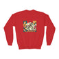 Youth Crewneck Sweatshirt — Retro Carousel Horse Graphic