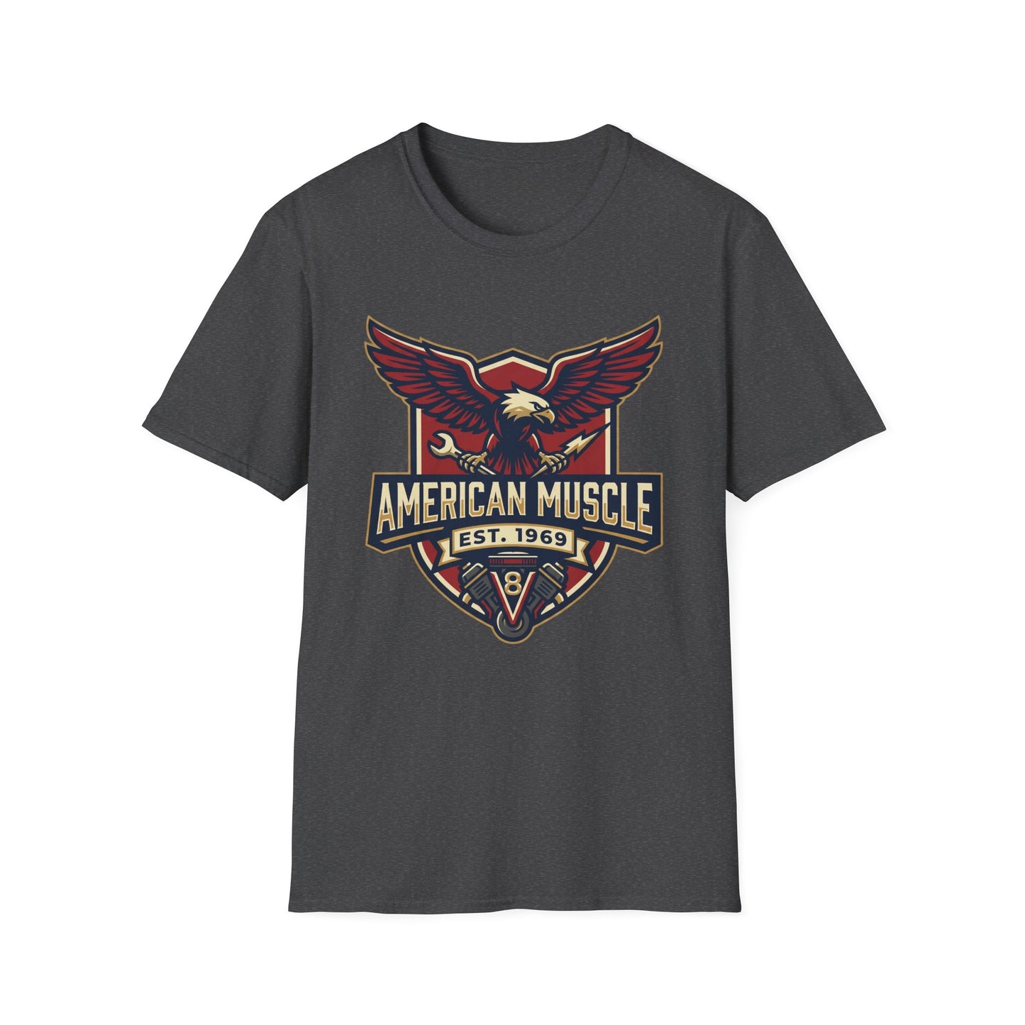 American Muscle Eagle T-Shirt — Vintage V8 Car Lover Tee