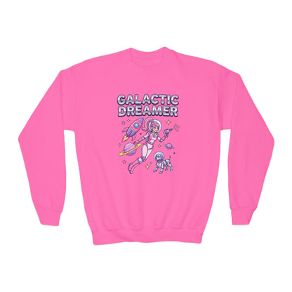 Youth Sweatshirt — "Galactic Dreamer" Astronaut Mermaid Crewneck