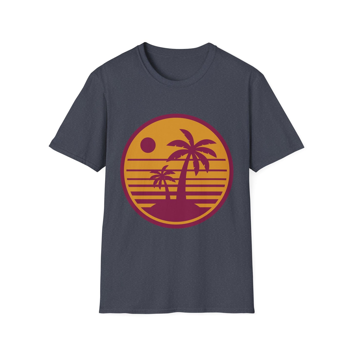 Retro Palm Sunset T-Shirt — Vintage Beach Palm Tree Tee