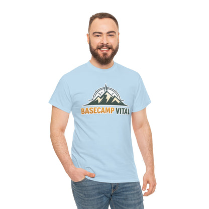 Base Camp Vital Mountain Compass Crewneck T-Shirt | Outdoor Hiking Graphic Tee | Midweight Cotton Trail Shirt (free shipping)