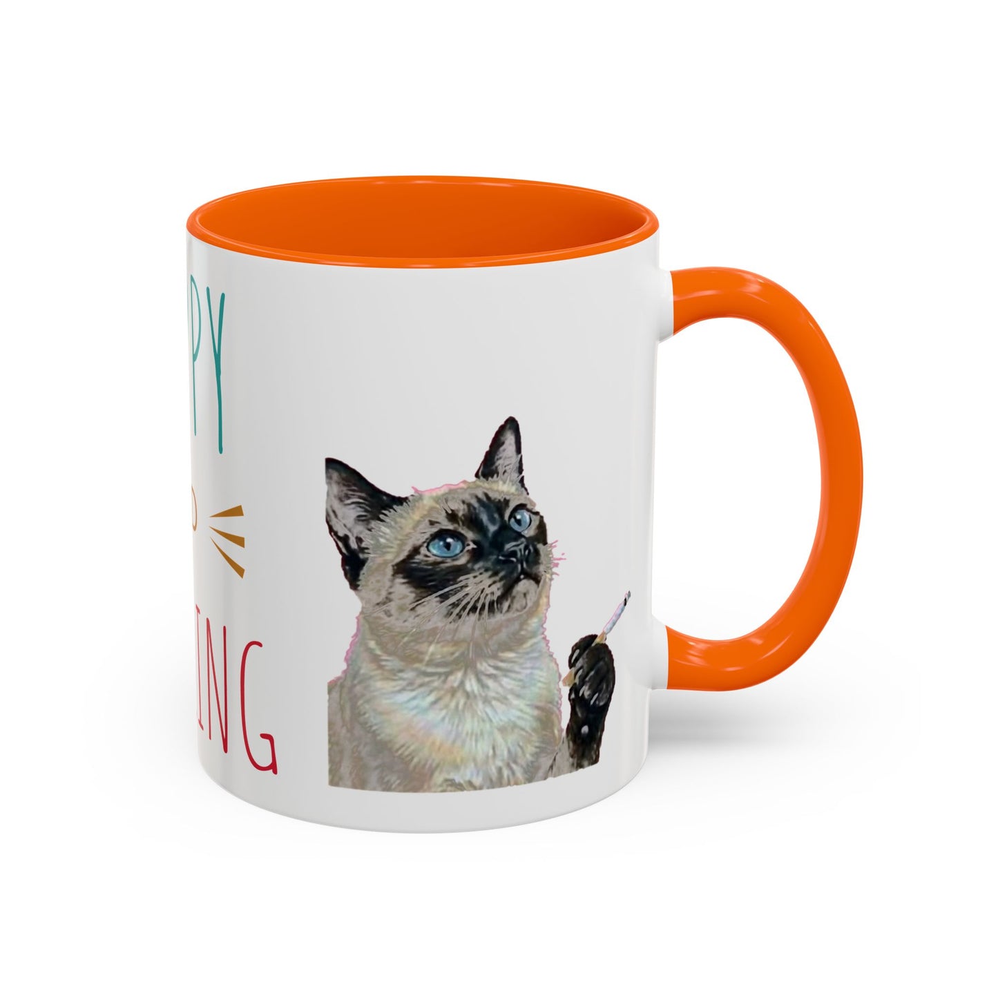Happy and Dazzling Smoking Cat Accent Coffee Mug — 11/15oz (free shipping)