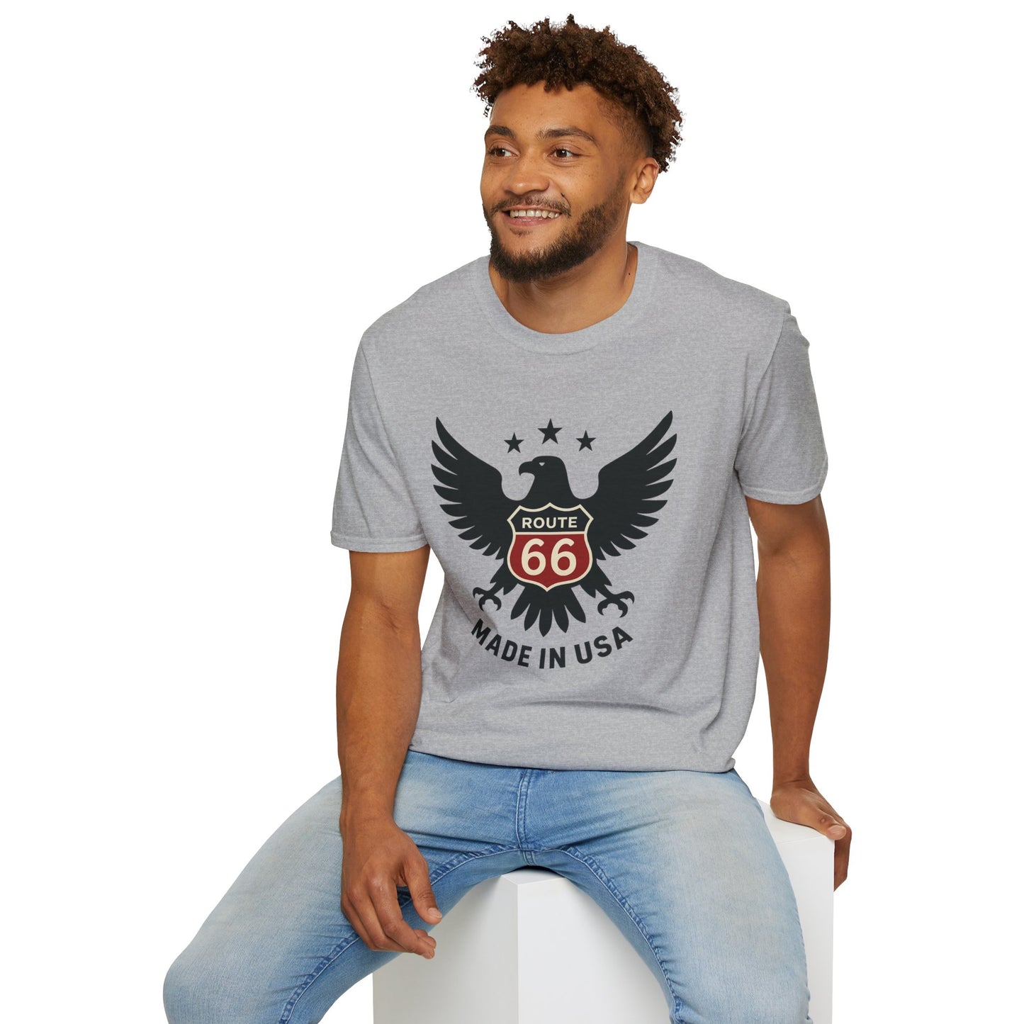 American Route 66 Eagle T-Shirt — Made in USA Vintage Roadtrip Tee