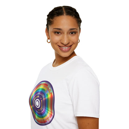 Retro Rainbow CD- Vinyl Record T-Shirt