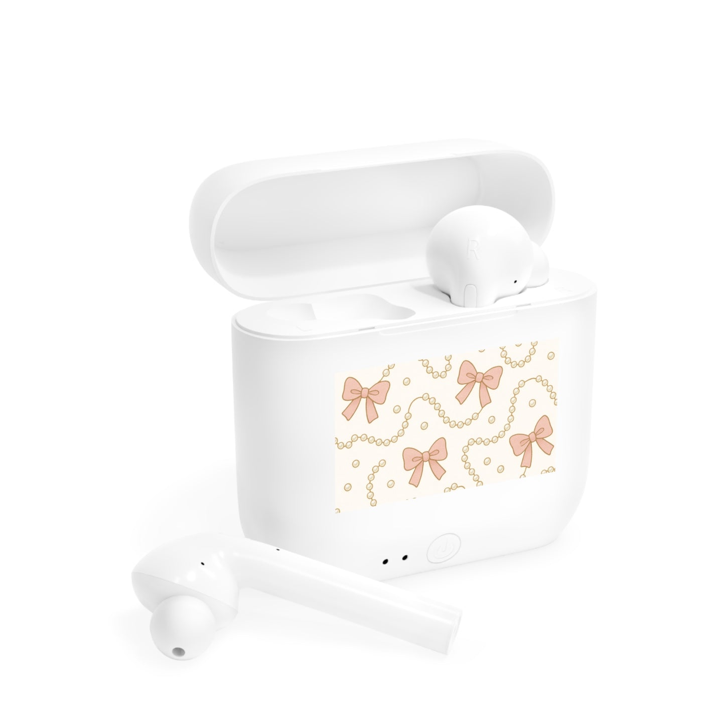 Earbuds Case — Pink Bows & Pearls Decorative Charging Case