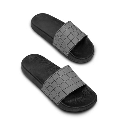 Men's Slide Sandals Industrial Grid & Rivet Dots