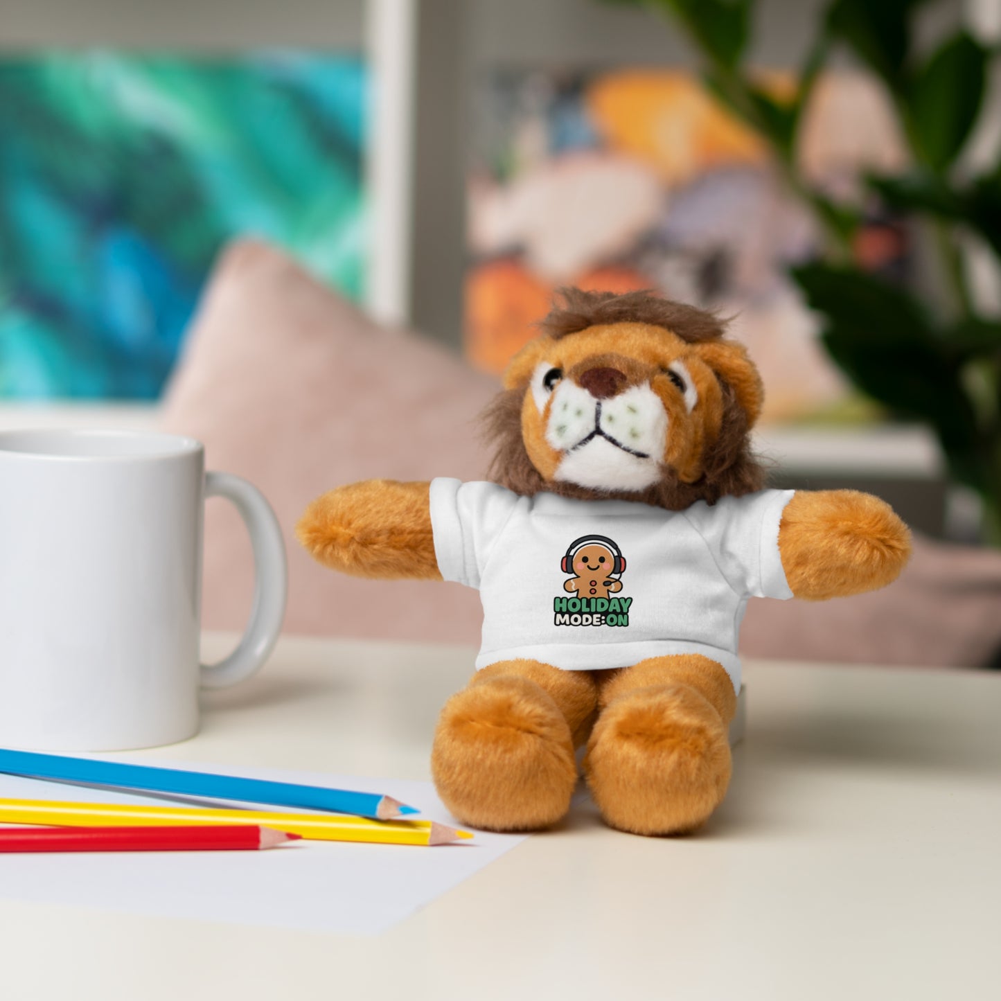 Holiday Mode On Gingerbread Bear Plush with Tee
