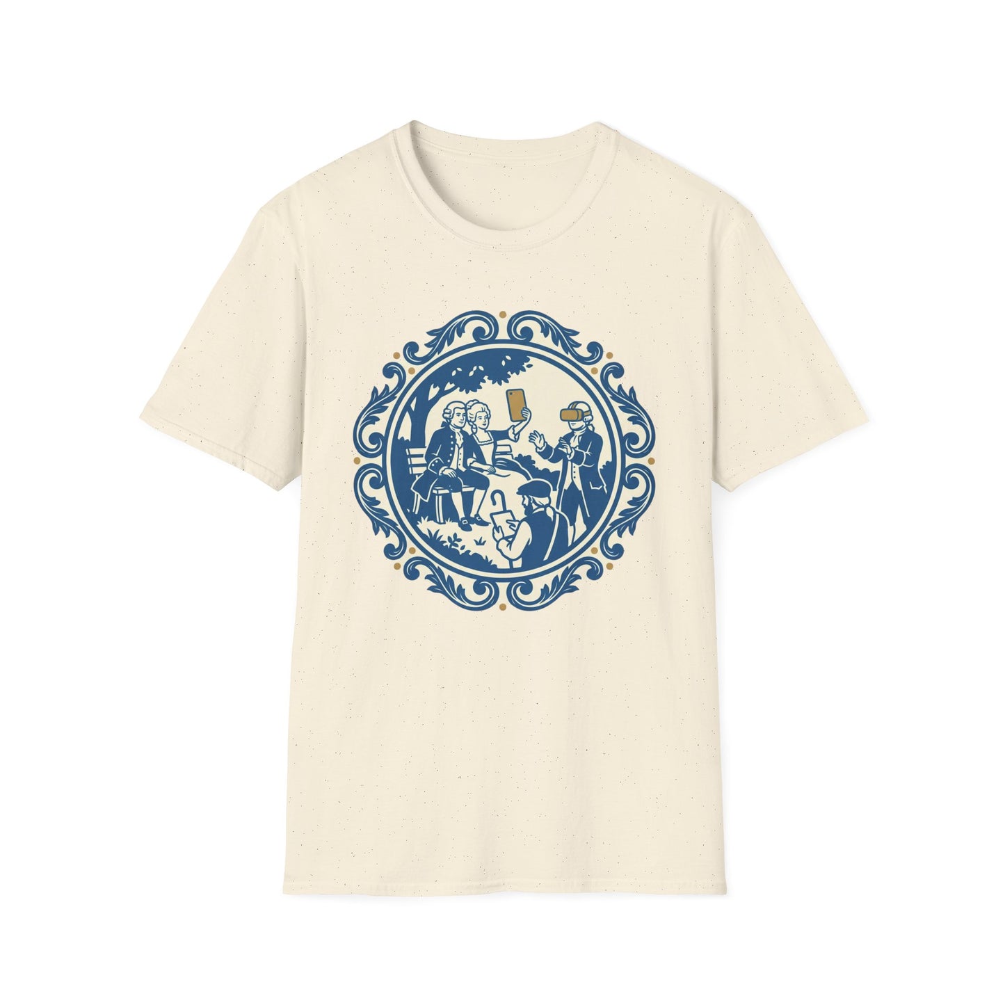 Vintage Blue Rococo Smartphone Toile -  T-Shirt