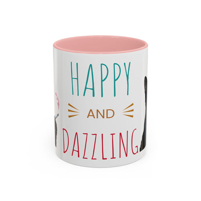 Happy and Dazzling smoking cat Cat Accent Coffee Mug — Cute Black Cat Coffee Cup (11/15oz) (free shipping)