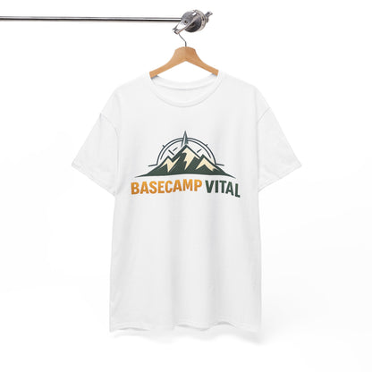 Base Camp Vital Mountain Compass Crewneck T-Shirt | Outdoor Hiking Graphic Tee | Midweight Cotton Trail Shirt (free shipping)